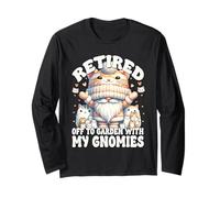 Cat Lady Retirement Saying Funny Gnome For Retired Cat Mom Maglia a Manica