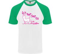 Cat Let That Sht Go Divertente Pet Gattino Rude Uomo S/S Maglietta Baseball