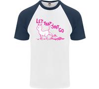 Cat Let That Sht Go Divertente Pet Gattino Rude Uomo S/S Maglietta Baseball