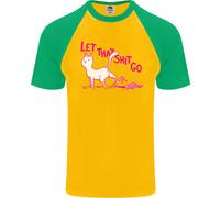 Cat Let That Sht Go Divertente Pet Gattino Rude Uomo S/S Maglietta Baseball