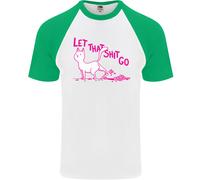 Cat Let That Sht Go Divertente Pet Gattino Rude Uomo S/S Maglietta Baseball