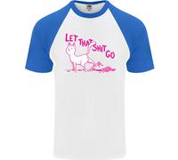Cat Let That Sht Go Divertente Pet Gattino Rude Uomo S/S Maglietta Baseball