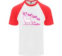 Cat Let That Sht Go Divertente Pet Gattino Rude Uomo S/S Maglietta Baseball