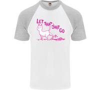 Cat Let That Sht Go Divertente Pet Gattino Rude Uomo S/S Maglietta Baseball