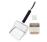 Cat Litter Scoop - Cat Poop Scoop | Scooper a rete in acciaio inossidabile | Scoop di lettiera con supporto | Scolle di setaccio per lettine | Strumento di pulizia della pala per setaccio a setaccio v