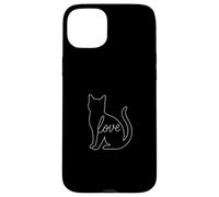 Cat Love Line Art Cute Kitty Animale Accogliente Felino Amante Pet Custodia per iPhone 15 Plus