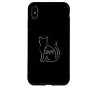 Cat Love Line Art Cute Kitty Animale Accogliente Felino Amante Pet Custodia per iPhone XS Max