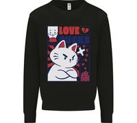 Cat Love Sucks Anti Valentines Singles Day Uomo Sweatshirt Jumper