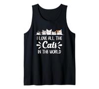 Cat Lover all Cats Feline Breeds Cute Kitty Citazione Art Canotta