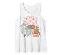 Cat Lover Book Nook Cozy Reading Chair Coffee Bookworm Canotta