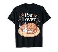 Cat Lover Cozy Tabby Kitty Nap Art Pet Lover Soft Style Vibe Maglietta