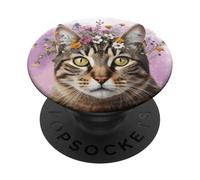 Cat Lover Design La vita è migliore con gatti, donne, ragazze PopSockets PopGrip Adesivo