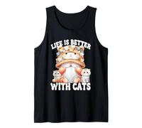 Cat Lover Gnome For Cat Mom Grandma Life Is Better With Cats Canotta