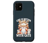 Cat Lover Gnome For Cat Mom Grandma Life Is Better With Cats Custodia per iPhone 11