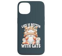 Cat Lover Gnome For Cat Mom Grandma Life Is Better With Cats Custodia per iPhone 13
