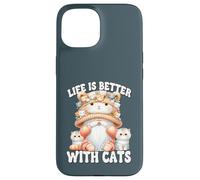 Cat Lover Gnome For Cat Mom Grandma Life Is Better With Cats Custodia per iPhone 15