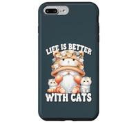 Cat Lover Gnome For Cat Mom Grandma Life Is Better With Cats Custodia per iPhone 7 Plus/8 Plus