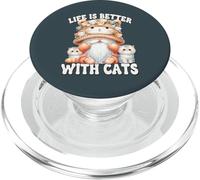 Cat Lover Gnome For Cat Mom Grandma Life Is Better With Cats PopSockets PopGrip per MagSafe
