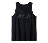 Cat Lover Heartbeat Line, Grafica Pet Life Pulse Kitty Canotta