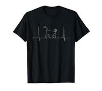Cat Lover Heartbeat Line, Grafica Pet Life Pulse Kitty Maglietta