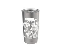 Cat Lover Save One Cat cambia mondo per il salvataggio Bicchiere termico in acciaio inox doppia parete