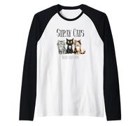 Cat Lover Stray Cats Need Love TNR Trappola Neuter Return Maglia con Maniche Raglan