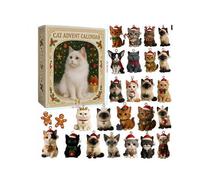 Cat Lovers Advent Calendar 2025 24 Days Christmas Countdown with 24 2D Acrylic Cute Kitten Tree Decor Advent Calendar for Xmas-A