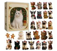 Cat Lovers Advent Calendar 2025, Cat Advent Calendar 2025 with 24 Different Breeds, Holiday Tree Decor Cats Advents Calendars Set for Christmas Vacation(1pcs)