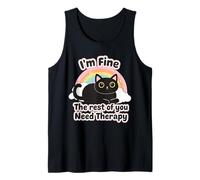 Cat Lover's Funny I'm Fine The Rest of You Need Therapy Canotta