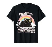 Cat Lover's Funny I'm Fine The Rest of You Need Therapy Maglietta