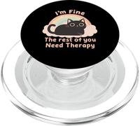 Cat Lover's Funny I'm Fine The Rest of You Need Therapy PopSockets PopGrip per MagSafe