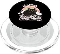 Cat Lover's Funny I'm Fine The Rest of You Need Therapy PopSockets PopGrip per MagSafe