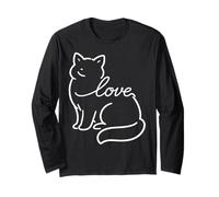 Cat Lovers Line Minimalist British Shorthair Love Maglia a Manica