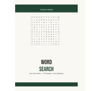 Cat Lovers Word Search: 12 Large Print Word Search Puzzles for Cat Lovers | Full Solutions Included