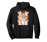 Cat Loving Girls Nine Cats con Fiocchi Rosa e Cuore Felpa con Cappuccio