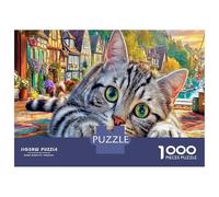 Cat Lying on Colorful Street 1000 Pezzi Puzzle Premium Healing Pet Set Puzzle Cartone Robusto - Puzzle Coppia Ultra Difficile, Top Valutato, Regalo Di Natale Perfetto Per Tutti 52x38cm/1000pcs