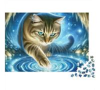 Cat Magic Water Puzzle Da 1000 Pezzi in Cartone Per Bambini 12+ Adolescenti Passare Il Tempo Educativo Regalo Interlocking Con Poster 38x26cm/1000pcs