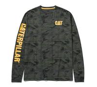 CAT Maglietta a Maniche Lunghe con Bandiera da Uomo T-Shirt, Camo Notte