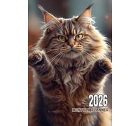 Cat Maine Coon- 2026 Monthly Planner with Lined Notebook: 6x9/ 200pages
