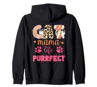 Cat Mama Life Purrfect con stampa leopardata, simpatica zampa di gattino da cartone animato Felpa con Cappuccio
