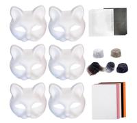 Cat Masque Making Kit - Maschere per gatti per decorare | Set di 18 pezzi Arts Crafts Creative Funny Cosplay Party Puntelli di scena per gatti vuoti, accessori per costumi di animali per mascherate