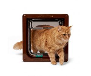 Cat Mate 4 Way Lock Cat Flap con Porta Liner Fino a 50 mm, Marrone (235B)