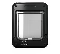 Cat Mate Gattaiola rotante a 4 vie con bloccaggio (358) - Porta versatile con serratura per gatti di piccole e medie dimensioni, per vetri singoli/multipli, UPVC, parete e legno, nero