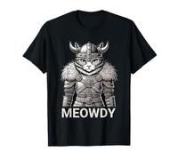 Cat Meowdy Nordic Viking for Moody Women Girl Cat Lover Maglietta