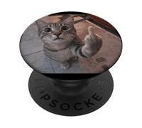 CAT MIDDLE FINGER MEME X CATS MEMES X Funny Cat Meme PopSockets PopGrip Adesivo