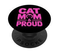 Cat Mom And Proud PopSockets PopGrip Adesivo