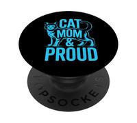 Cat Mom And Proud PopSockets PopGrip Adesivo