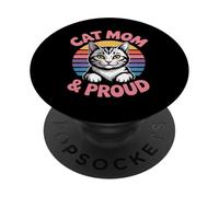 Cat Mom And Proud PopSockets PopGrip Adesivo