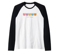 Cat Mom Cute Kawaii Cat Face Cat Lover Cute Cat Mom Maglia con Maniche Raglan
