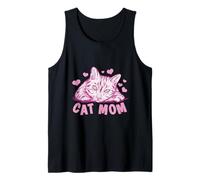 Cat Mom Feline Lover Pink Kitty Hearts Design Canotta